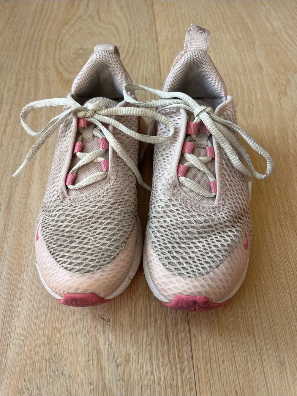 Nike Kids Mesh Sneakers in Beige and Pink